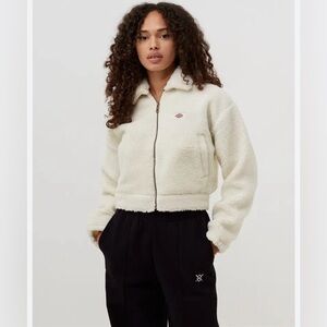 Dickies Palmerdale Borg Puffer Sherpa Jacket in Cream XL